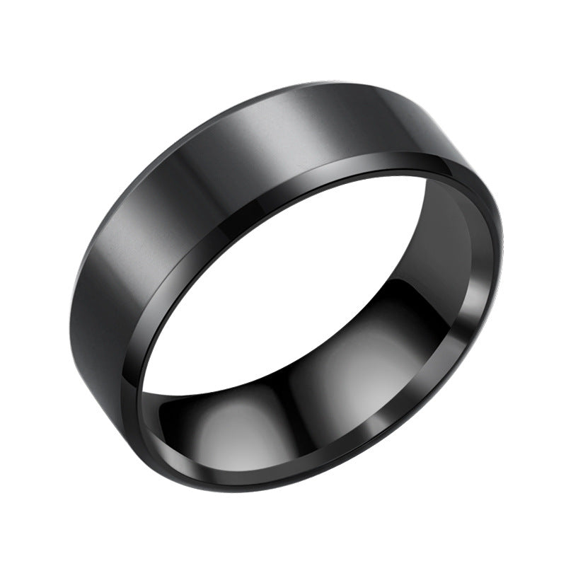 Titanium Steel Beveled Glossy Stainless Mirror Rings