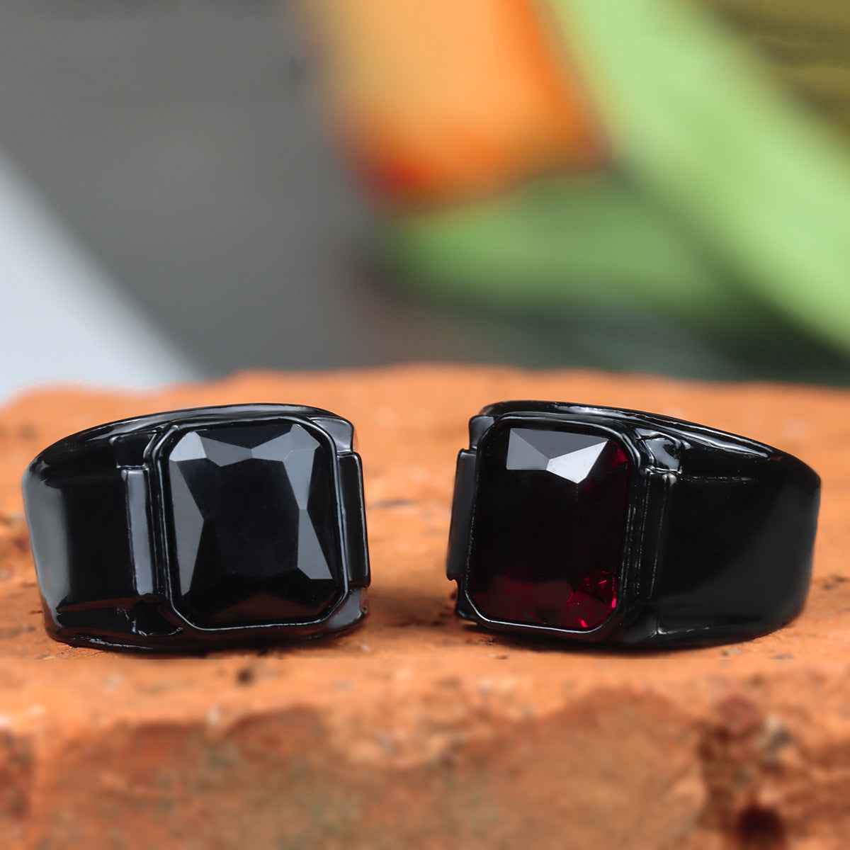 Men's Ruby Fashion Ornament Punk Hip Hop Rings