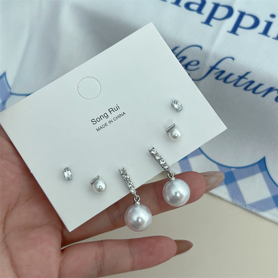 Design Pearl Shape Balance Beam Earings Set Earrings