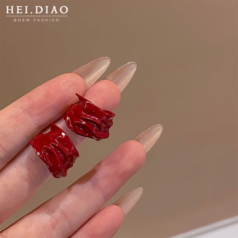 Women's Retro Love Cherry Wine High Sense Rings