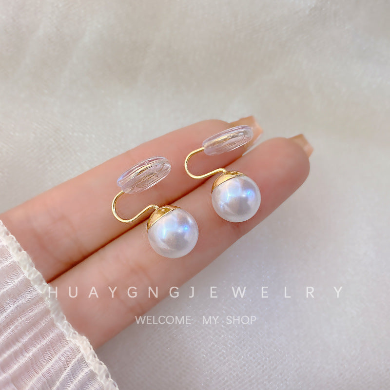 Women's Sier Needle Korean Style French Petite Retro Graceful Imitation Earrings