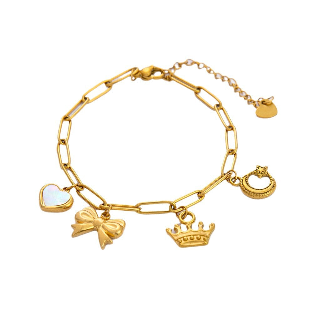 Women's Summer Stainless Steel Electroplated Gold Style Bracelets