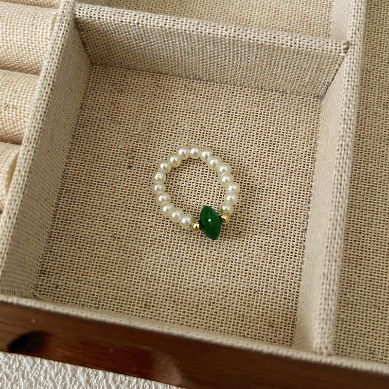 Beads Niche Design Advanced Finger Light Luxury Rings