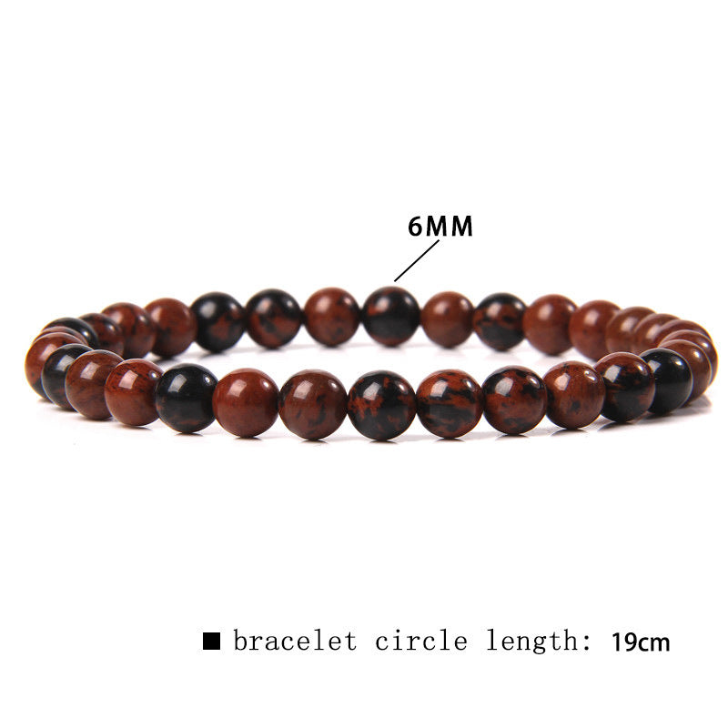 Women's & Men's Single Circle Beaded Natural Agate Stone Bracelets