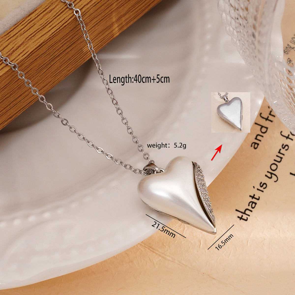Women's Titanium Steel Double-sided Heart Trendy Simple Necklaces