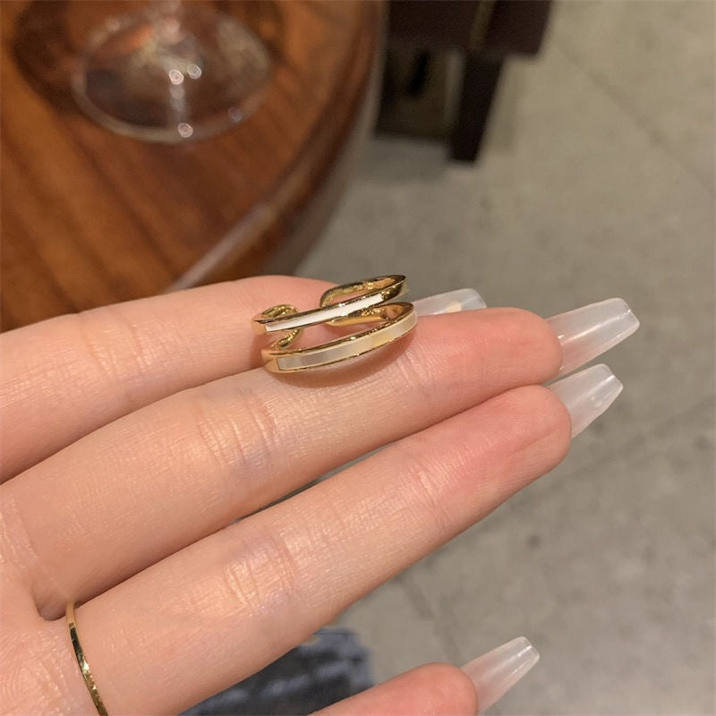 Light Luxury Fritillary Double Layer Simple Female Rings