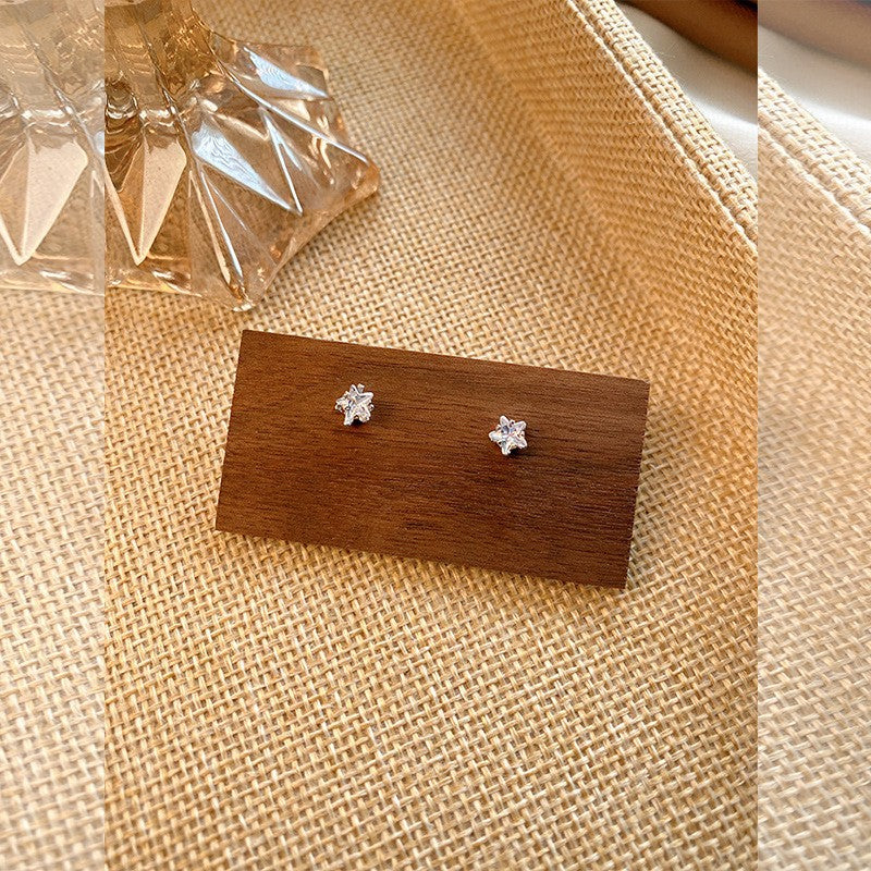 Women's Sier Needle Korean Style French Petite Retro Graceful Imitation Earrings