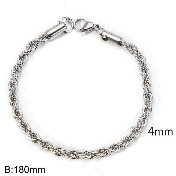Women's & Men's Popular Simplicity Gold Stainless Steel Hemp Bracelets