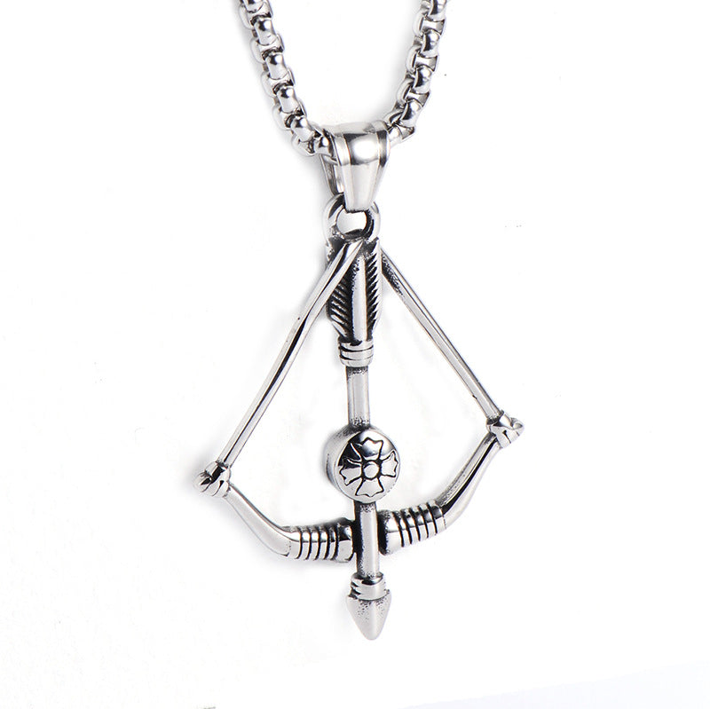 Men's Skull Titanium Steel Personality Half Face Necklaces