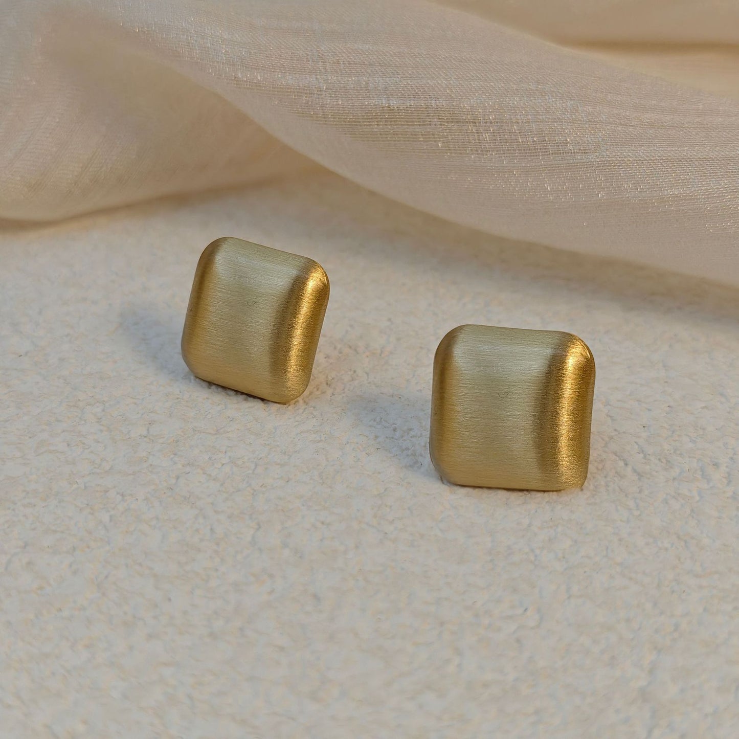 Brushed Square Love Heart Personality Geometry Ear Fashion Earrings