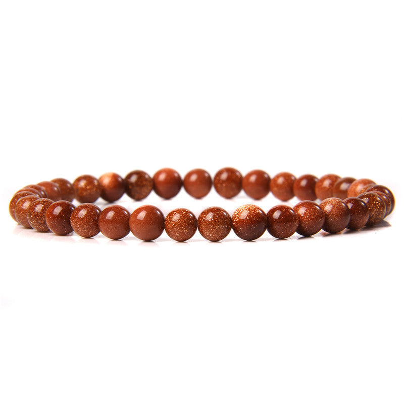Women's & Men's Single Circle Beaded Natural Agate Stone Bracelets