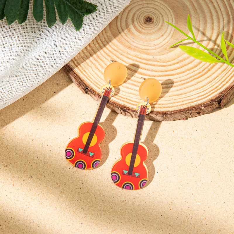 Series Acrylic Female Niche Letter Printing Earrings