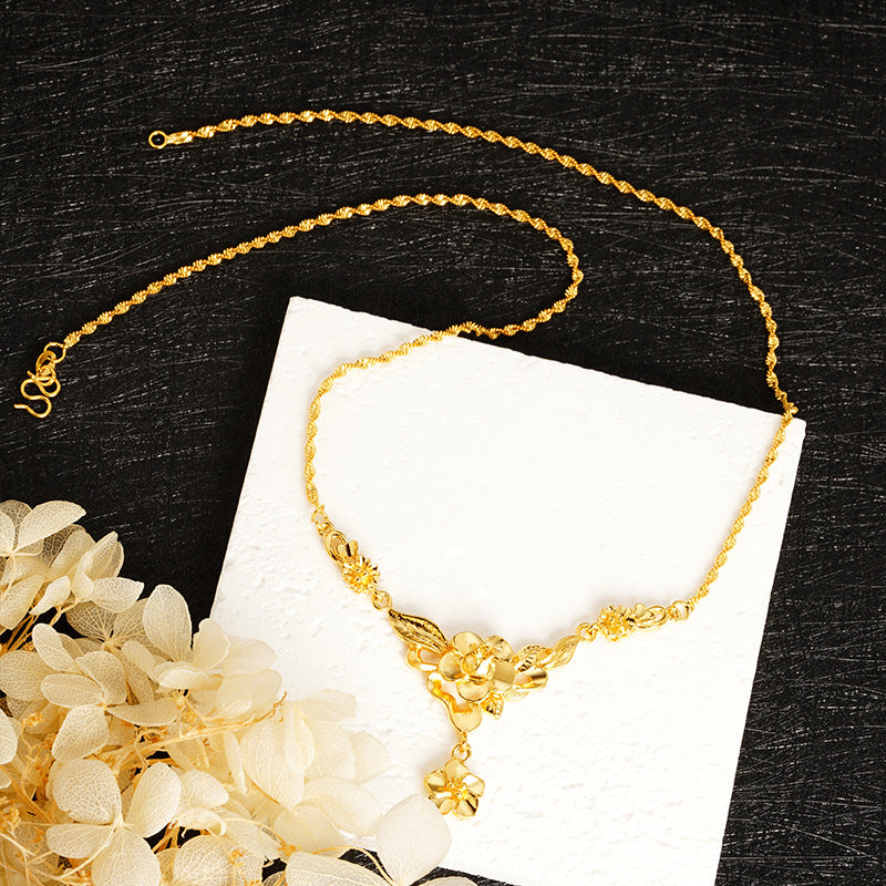 Women's Vietnam Alluvial Gold Mild Luxury Retro Sweater Necklaces