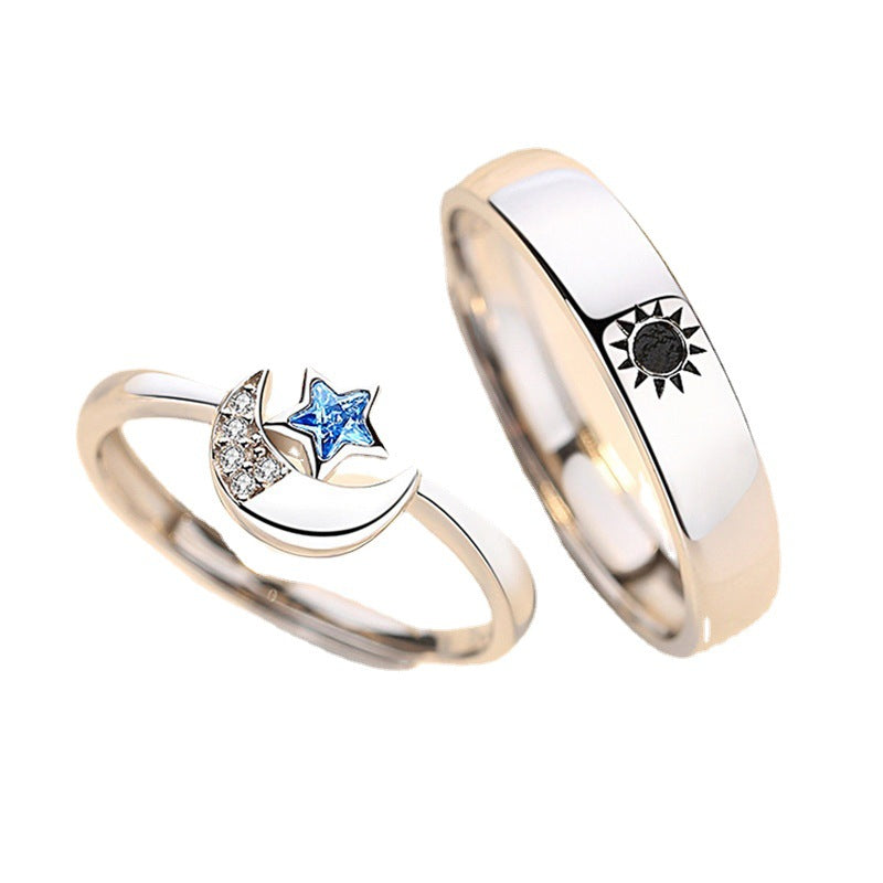Moon Star Couple Pair Of Special Interest Light Luxury Rings