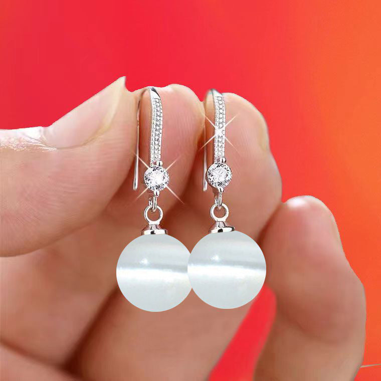 Yellow Red Blue Opal Ear Clip Female Zircon Delicate Earrings