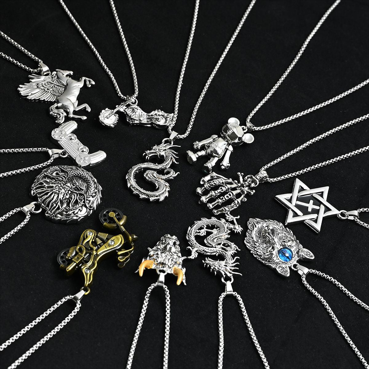 Men's Female Hip Hop Trendy All Match Personality Necklaces
