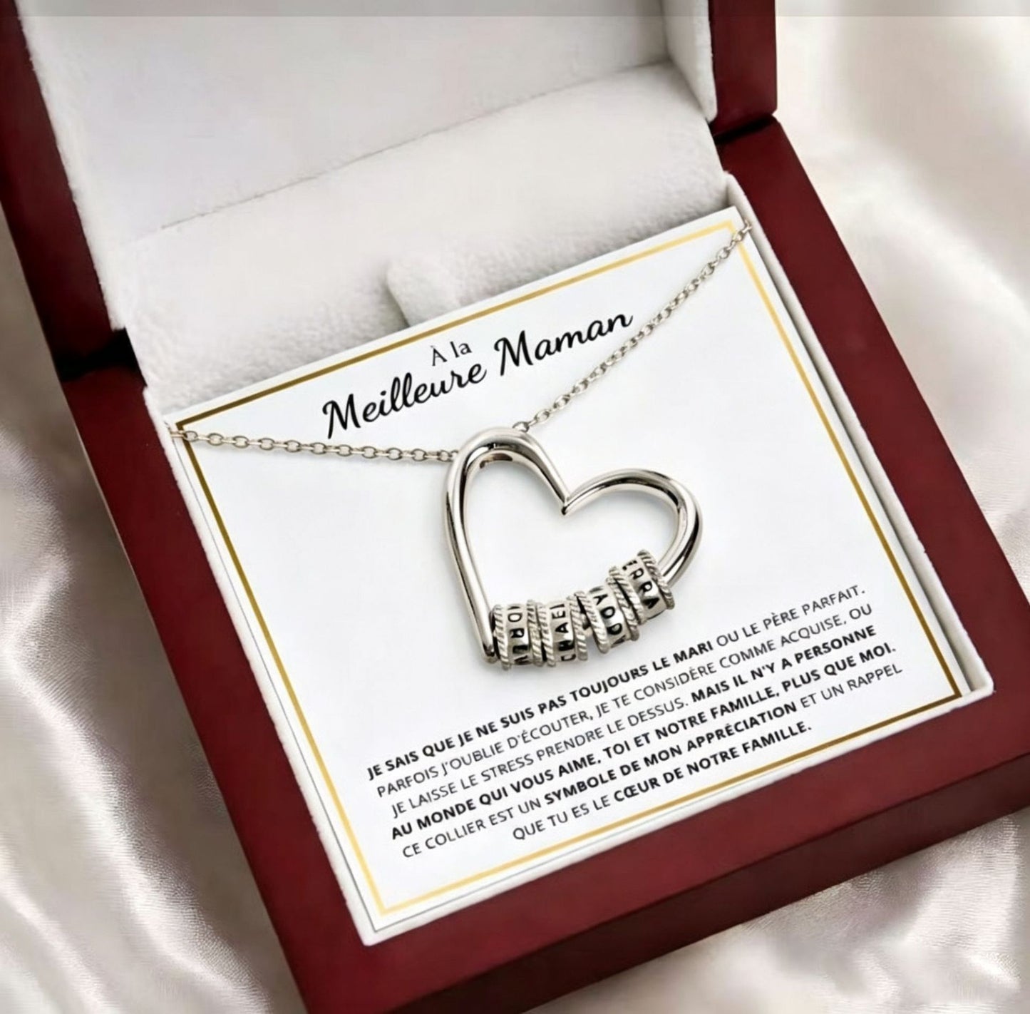 Women's Shaped Love Inscription Personalized Name Beaded Mother's Day Necklace