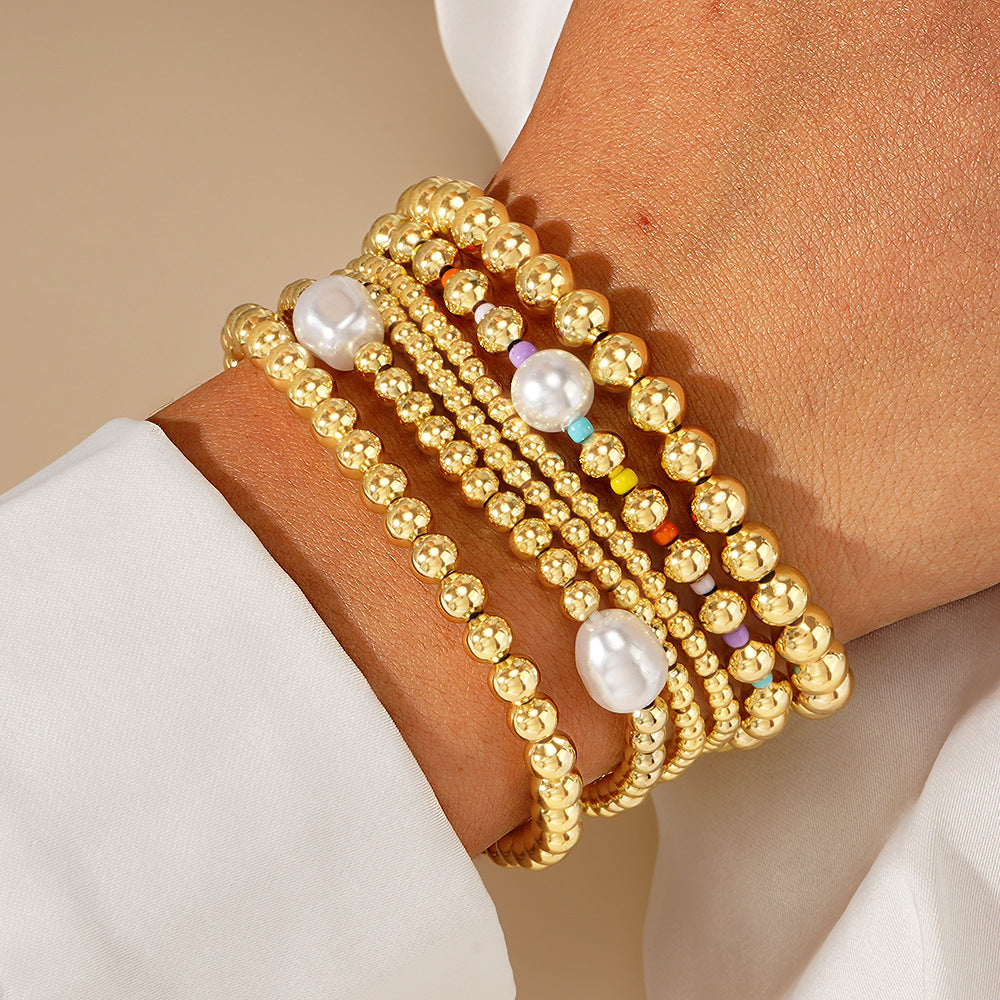 Style Imitation Pearl Color Beads Handmade Bracelets