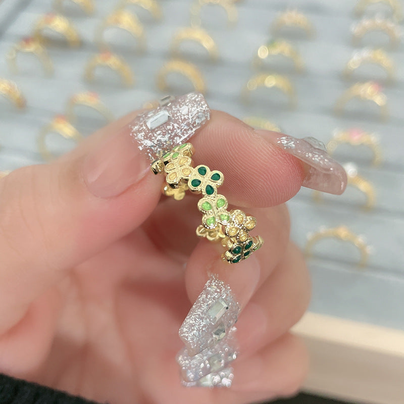 Flower Fashion Personalized Opening Adjustable Index Finger Rings
