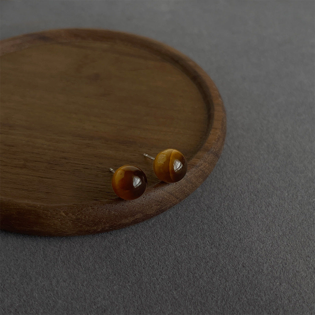 Women's Tigereye Niche Handmade French Entry Lux Earrings