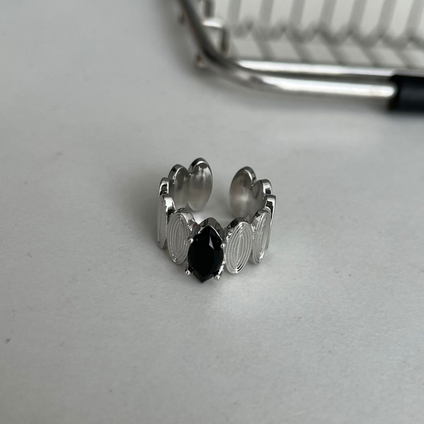 Niche Tassel Fireworks Index Finger Black Rings