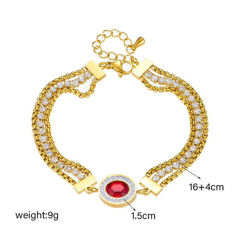 Vintage Gold Rhinestone Chain Butterfly Lucky Bracelets