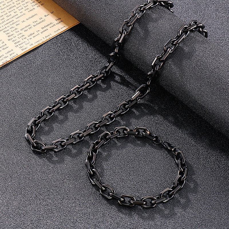 Men's Power Style Personalized Black Plated Edging Bracelets