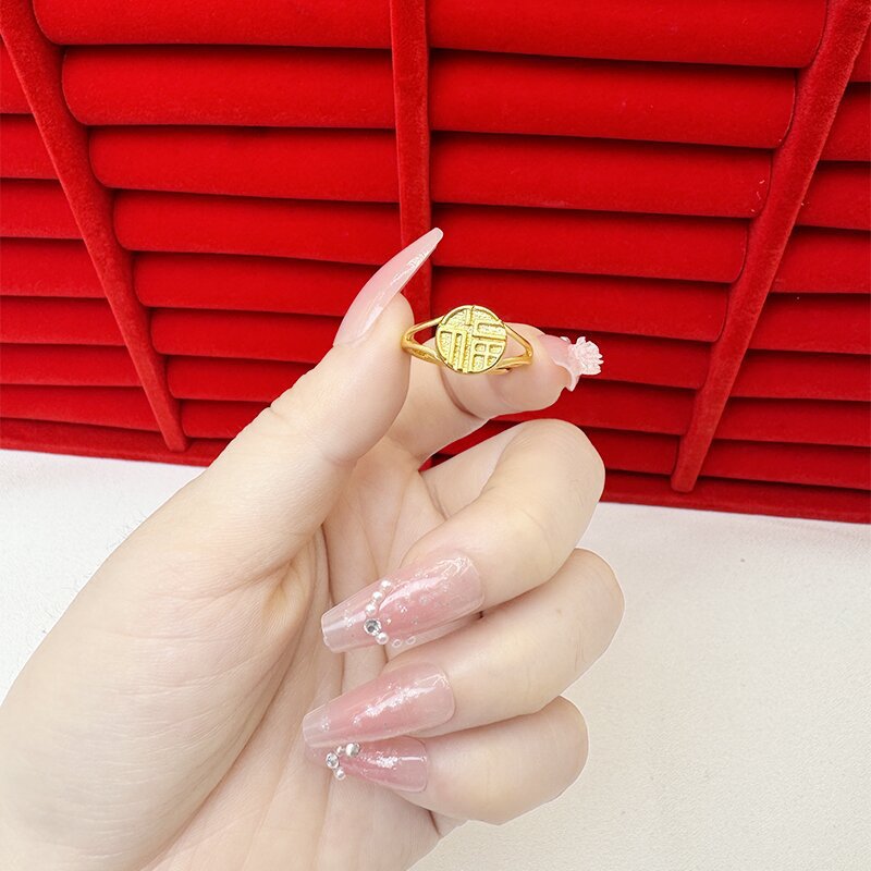 Light Luxury Design Real Bronze Open Rings