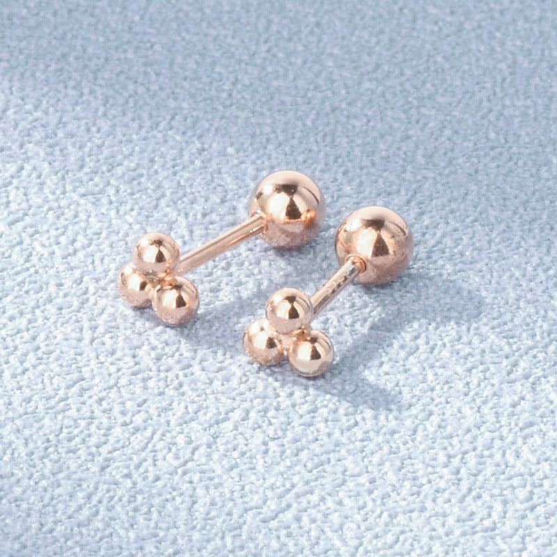 Sier Ball Ear Bone Geometric Simple Earrings