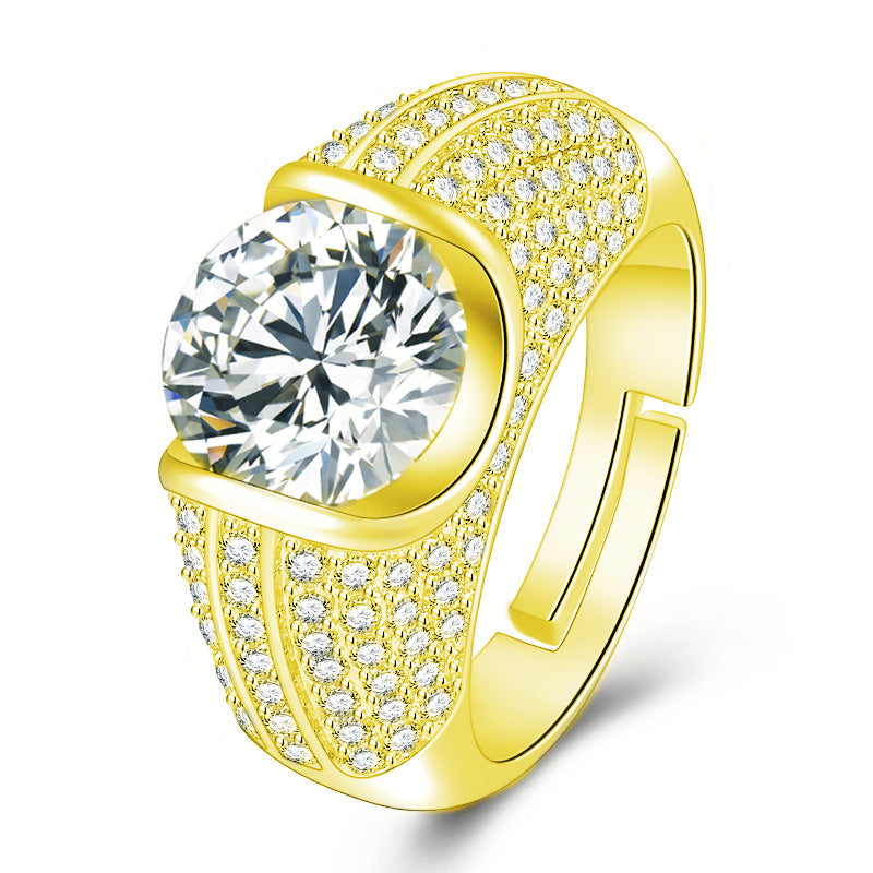 Karat Eight Hearts Arrows Diamond Platinum Plated Rings