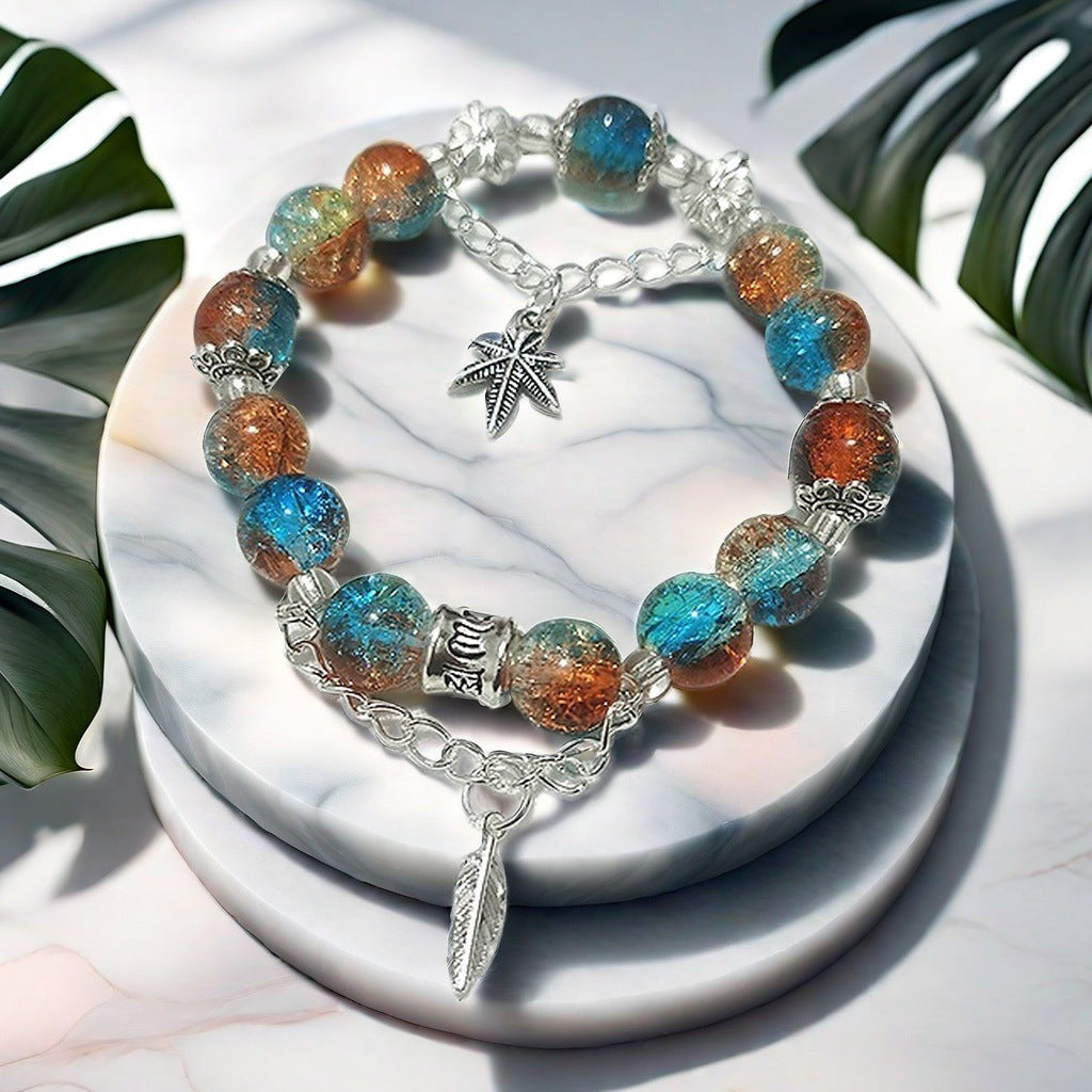 Jade Broken Glaze Feather Female Temperament Bracelets