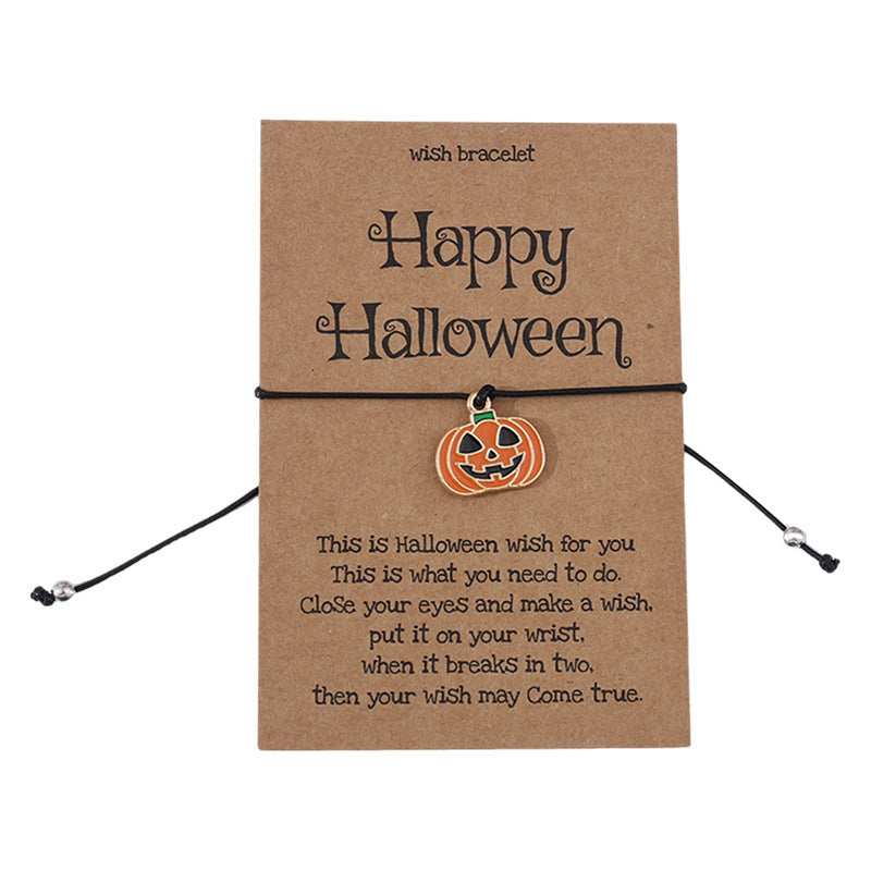 Pumpkin Ghost Skull Woven Exaggerated Personalized Halloween Bracelets