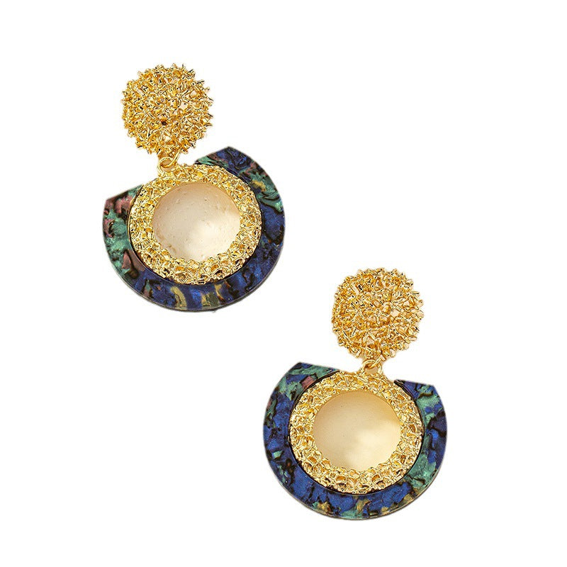 Vintage Court Style Acetate Acrylic Female Niche High Sense Earrings