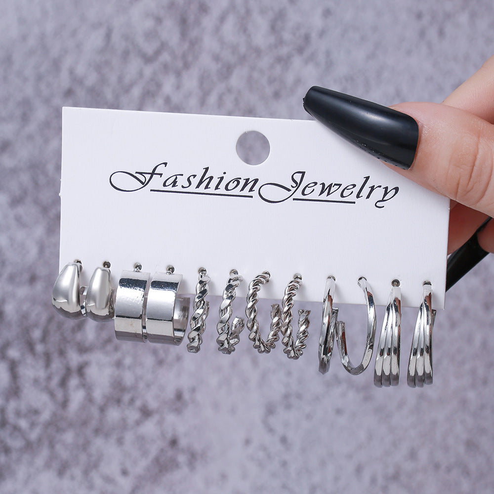 Women's Advanced Metal Suit Creative Simple Shaped Earrings
