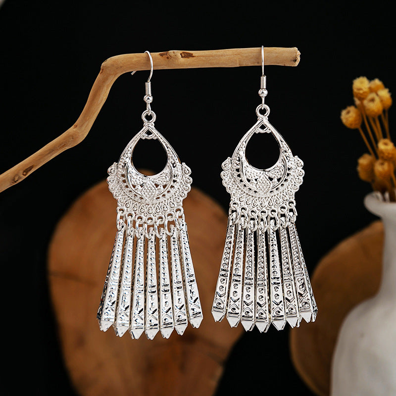 Sier Family Minority Ethnic Style Tourist Attractions Earrings