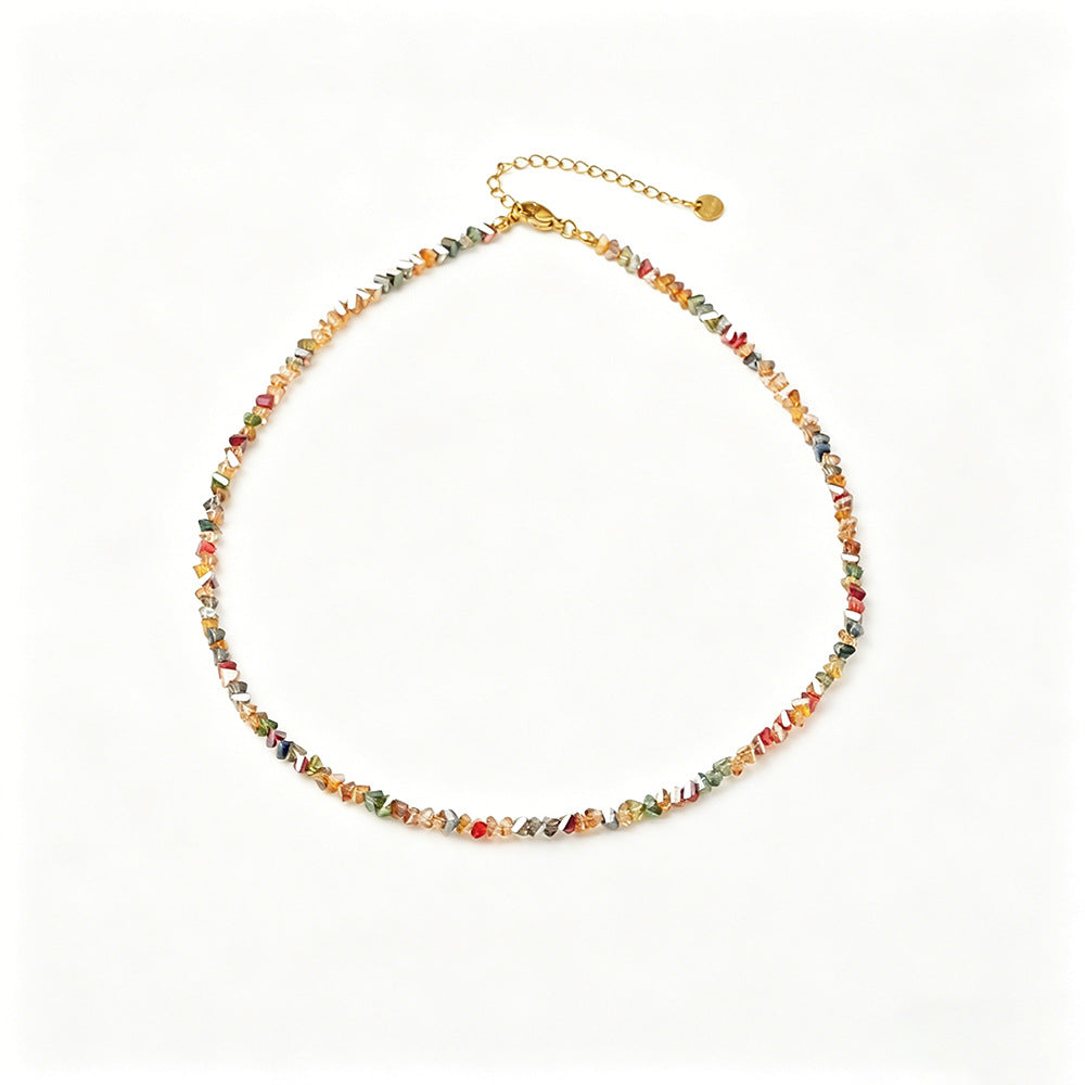 Crystal String Beads Sweet Fresh Pastoral Girly Style Clavicle Chain Necklace