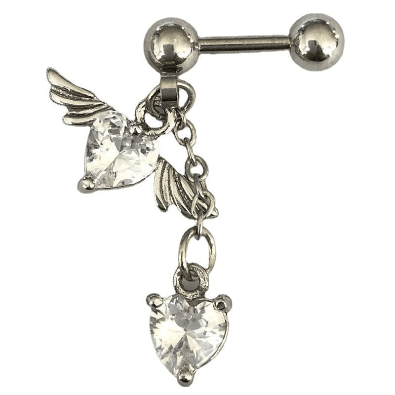 Personalized Creative Heart-shaped Wings Ear Angel Earrings