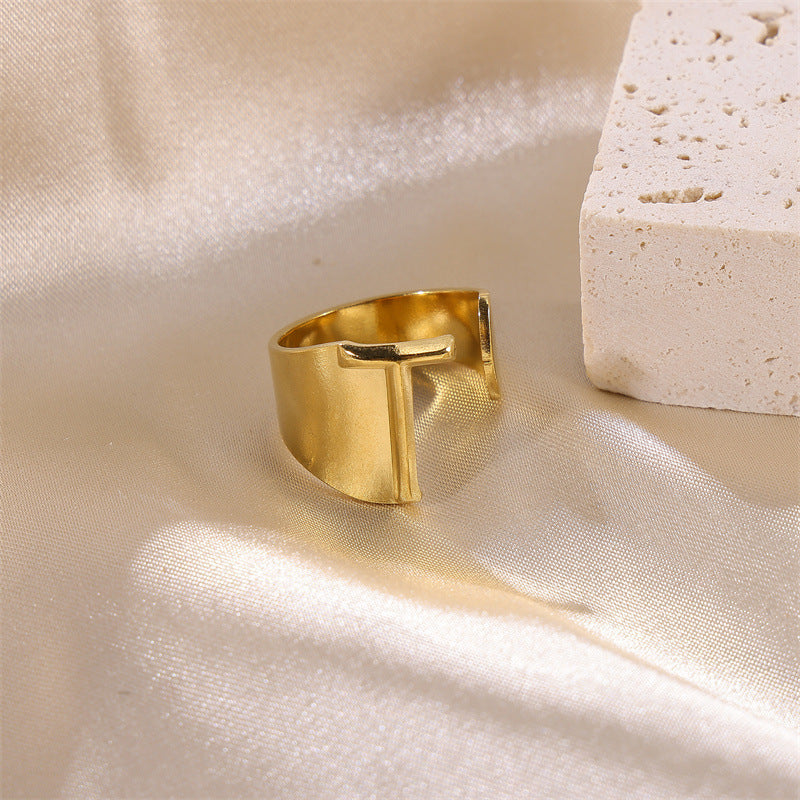 Letters Female Style Fashion Knuckle Personality Vintage Stainless Rings