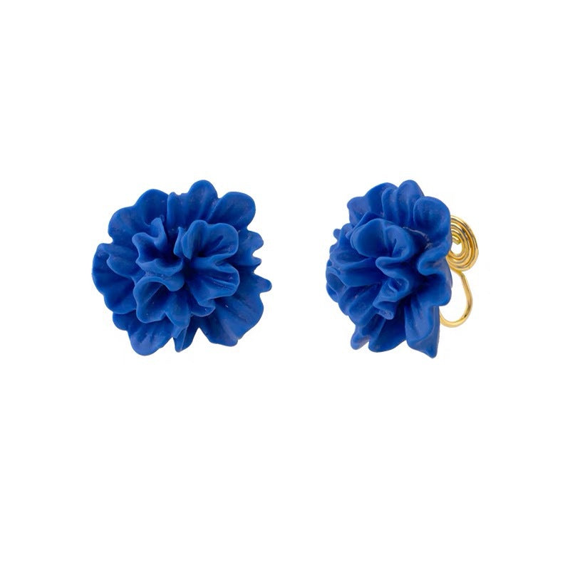 Pleated Flower Personalized Female Fashion Style High Sense Earrings