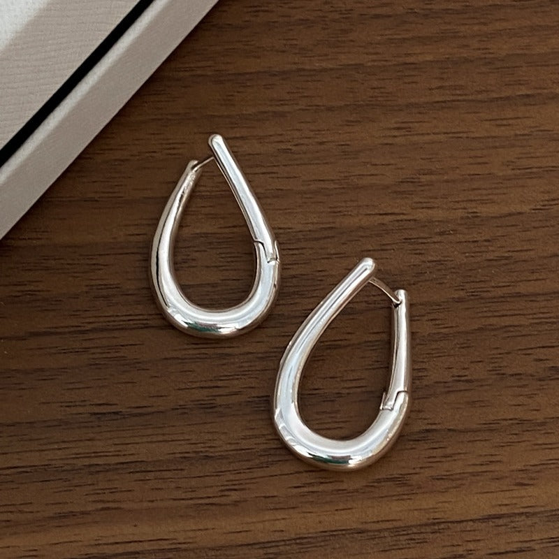 Niche Design Sier Lines Ear Clips Earrings