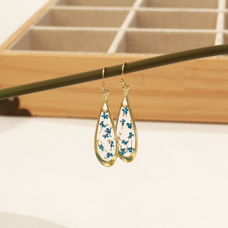 Fashion Modern Dried Flower Preserved Fresh Earrings