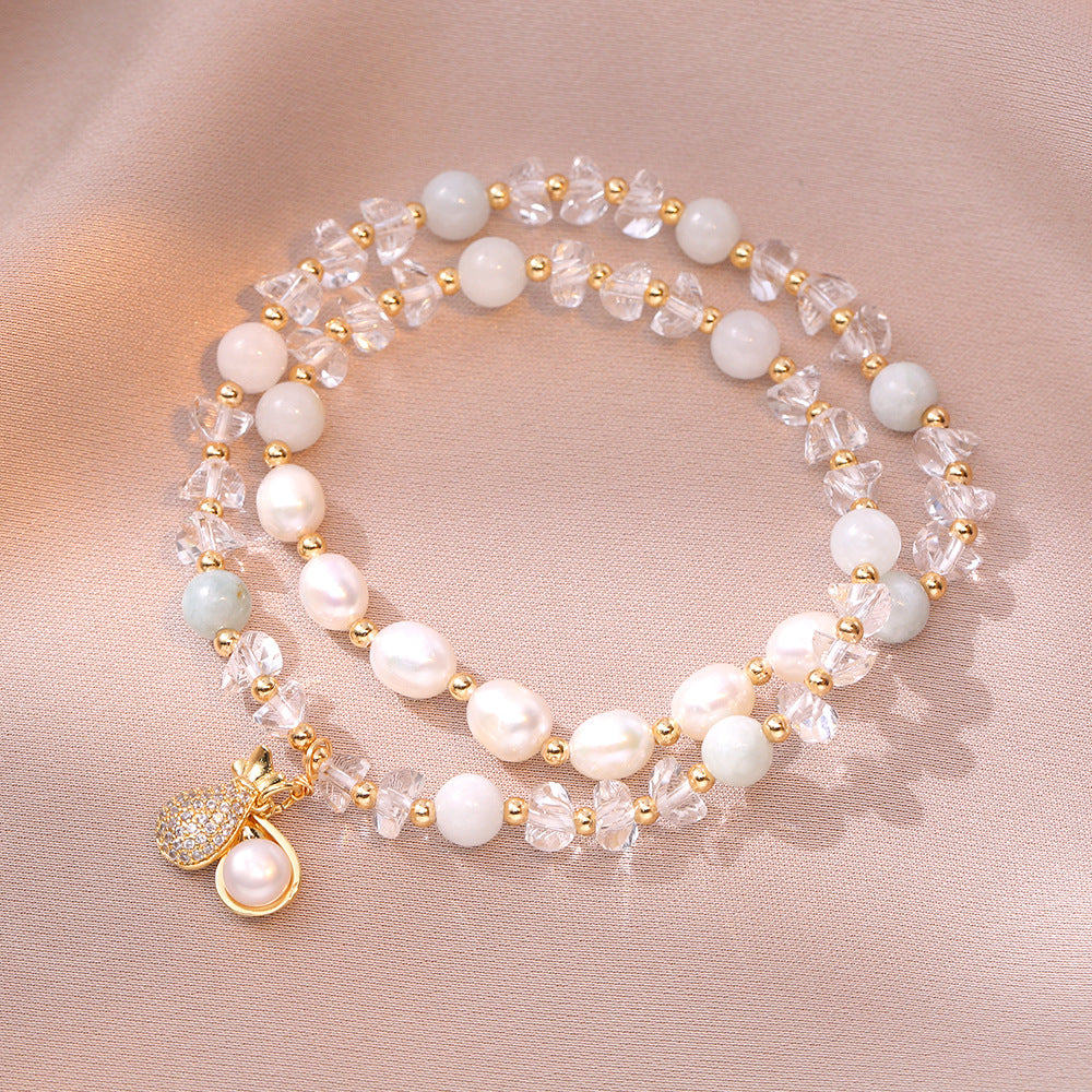 Women's Fu Character Opal Strawberry Quartz Vintage Bracelets