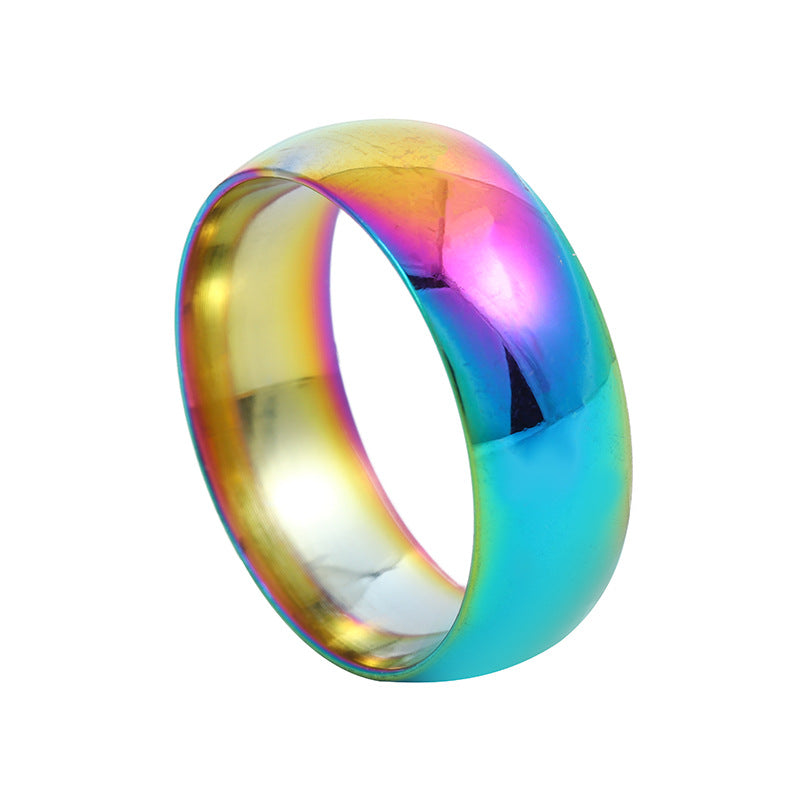Steel Ornament Couple Titanium Bright Surface Rings