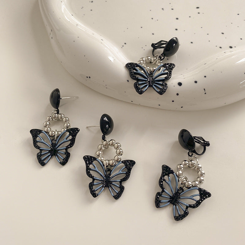Graceful Sweet Cool Style Black Butterfly Rings