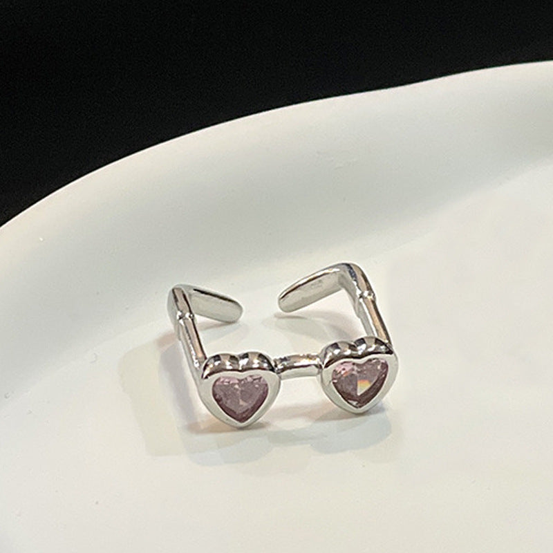 Glasses Female Design Fashion Open Index Rings