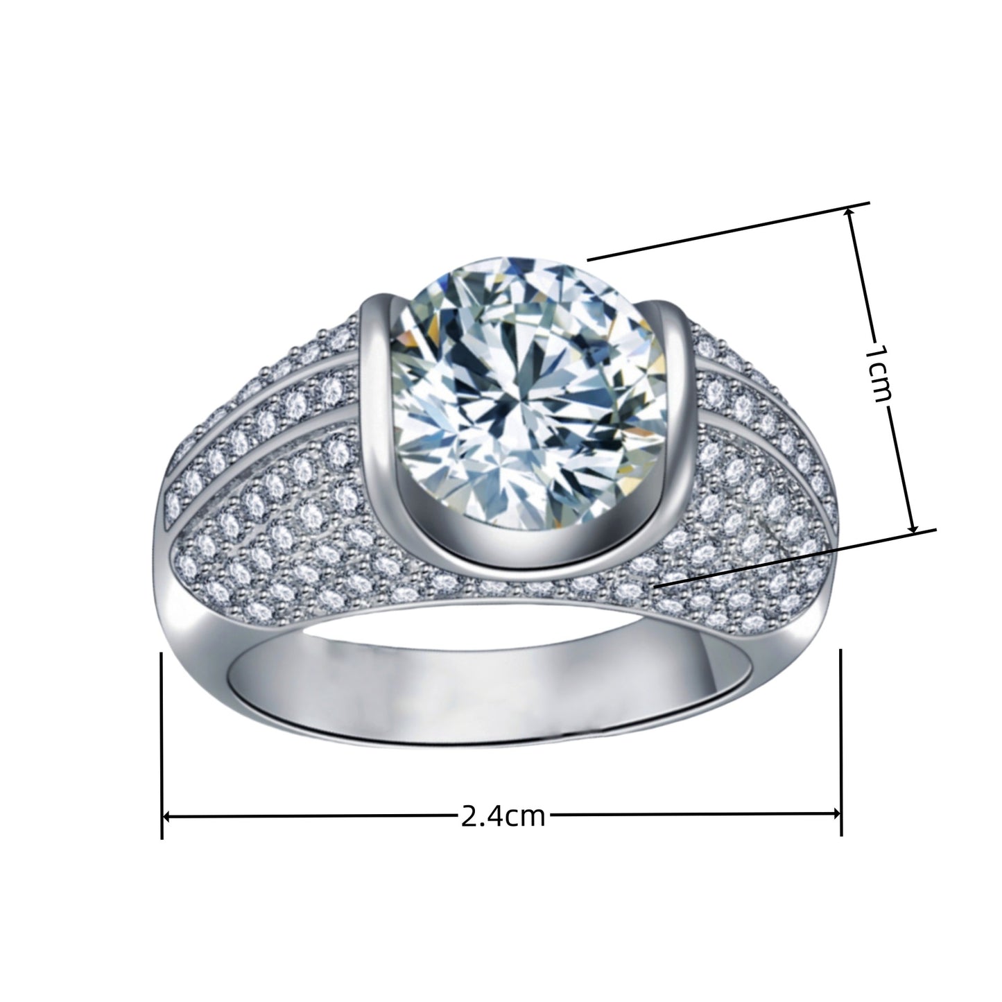Karat Eight Hearts Arrows Diamond Platinum Plated Rings