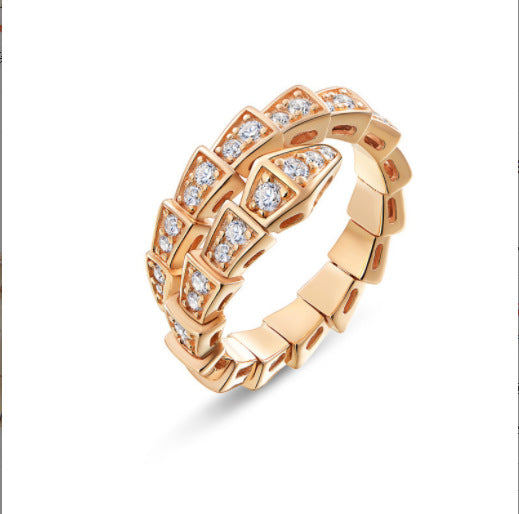 Style Imitation Sier Snake Bone Full Open Rings