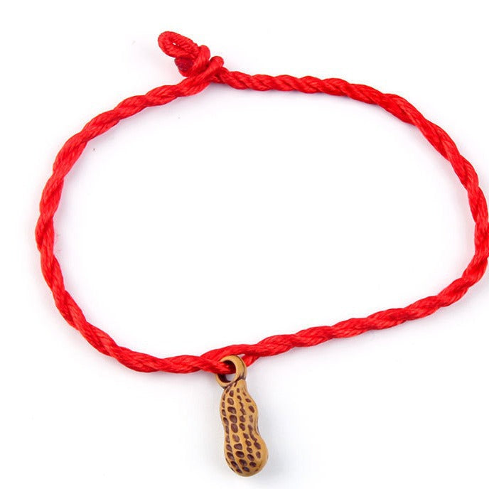 Wood Lucky Pit Red Rope Couple Bracelets