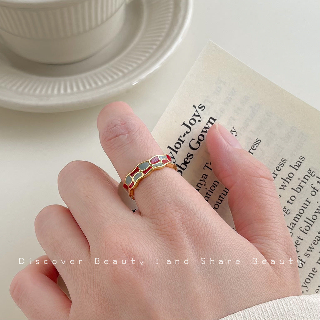 Oil Dripping Female Personality Design Tide Affordable Luxury Fashion Rings