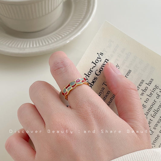Oil Dripping Female Personality Design Tide Affordable Luxury Fashion Rings